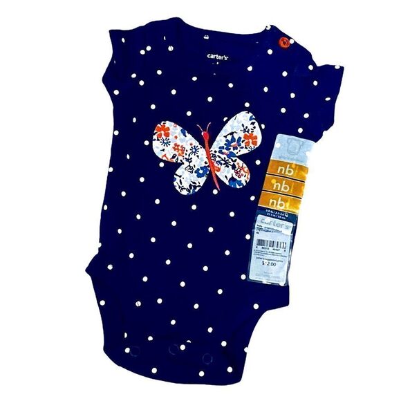 Carter’s | Polka Dot Butterfly Onesie - Picture 1 of 5